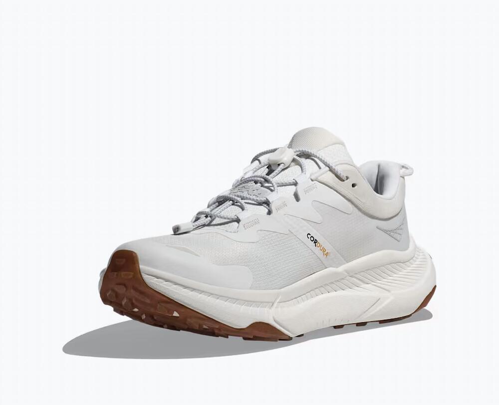 NEW HOKA men's transport everyday running shoes in white/white